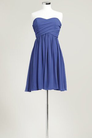 Robe demoiselle d'honneur courte plissé col en forme de cœur avec chiffon ruché - Photo 17