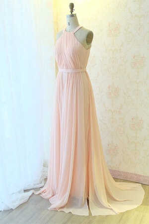 Robe de bal splendide en chiffon en satin extensible de traîne courte naturel - Photo 2