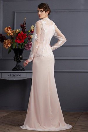 Chiffon Ärmelloses Bodenlanges Anständiges Brautmutterkleid mit Natürlicher Taille - Bild 2