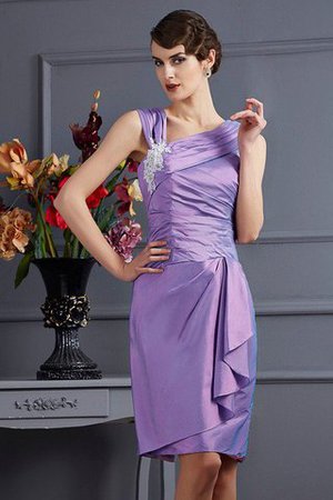 Robe demoiselle d'honneur courte appliques de fourreau textile taffetas avec zip - Photo 1