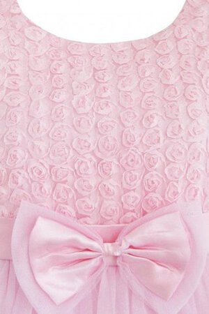 Reißverschluss A-Line Schaufel-Ausschnitt Tüll knöchellanges Blumenmädchenkleid - Bild 2