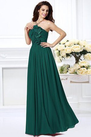 Robe demoiselle d'honneur fermeutre eclair en chiffon avec fleurs de bustier ligne a - Photo 9