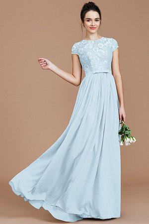 Chiffon Prinzessin Juwel Ausschnitt Brautjungfernkleid mit Reißverschluss mit Bordüre - Bild 24