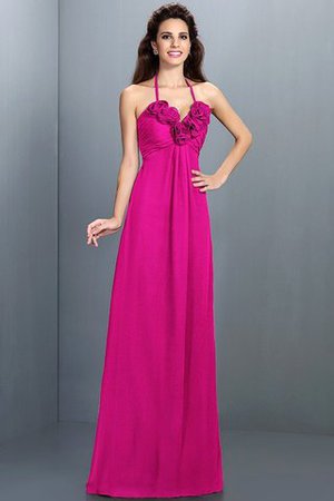 Robe demoiselle d'honneur avec chiffon avec fleurs de princesse a-ligne jusqu'au sol - Photo 11