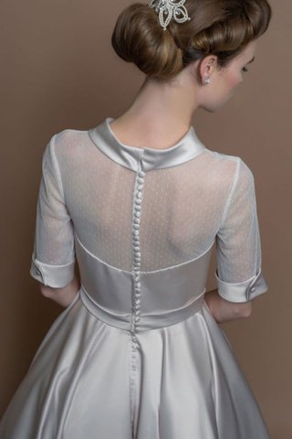 Abito da Sposa Vintage Formale E Informale con Mezze Maniche Moderno A-Line Sotto Ginocchio - Foto 2