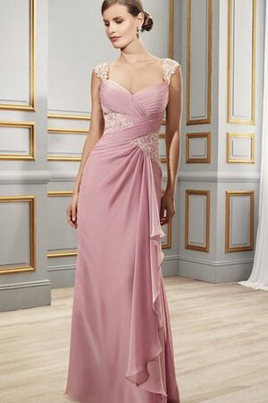 Chiffon Queen neckline drapiertes Elegantes Ballkleid mit Reißverschluss mit Perlen - Bild 1