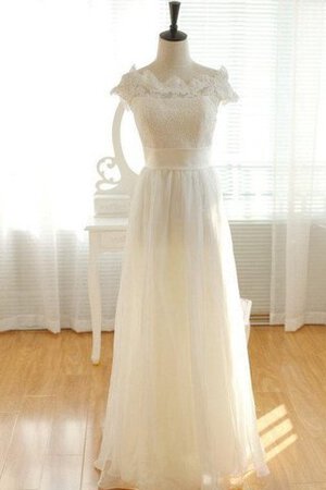 Robe de mariée plissage simple en chiffon avec manche épeules enveloppants avec manche courte - Photo 1