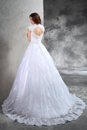 Duchesse-Linie Herz-Ausschnitt Natürliche Taile Sittsames Brautkleid ohne Ärmeln - Bild 2