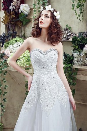 Robe de mariée eclaté simple avec décoration dentelle manche nulle avec perle - Photo 5