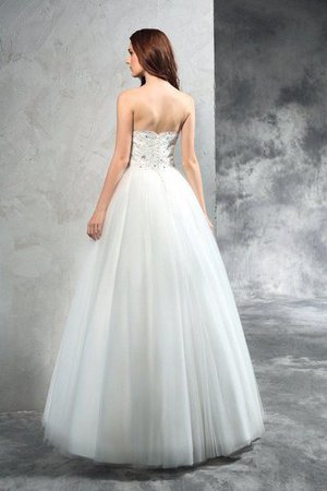 Elegante Vestido de Novia de Abalorio de Sin mangas de Escote Corazón de Natural - Foto 2