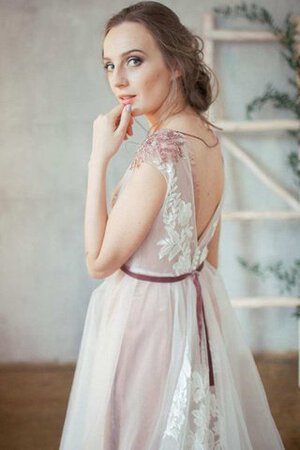 Abito da Sposa Conotta con Bottone Vintage Semplice con Ricamo Barchetta - Foto 2