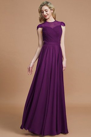 Robe demoiselle d'honneur naturel avec chiffon ligne a de princesse jusqu'au sol - Photo 18