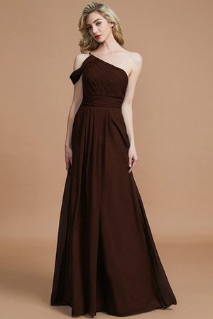 Robe demoiselle d'honneur naturel de princesse en chiffon jusqu'au sol a-ligne - Photo 9