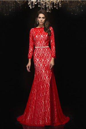 Normale Taille Bateau Sexy Abendkleid mit Offenen Rücken mit Bordüre - Bild 3