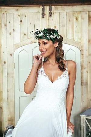 Abito da Sposa con Piega Vintage con Bottone in Chiffon Conotta in pizzo - Foto 3