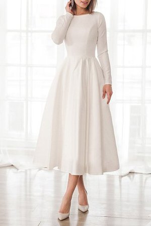 Abito da sposa in raso con maniche lunghe splendido mini sotto ginocchio cerniera - Foto 1