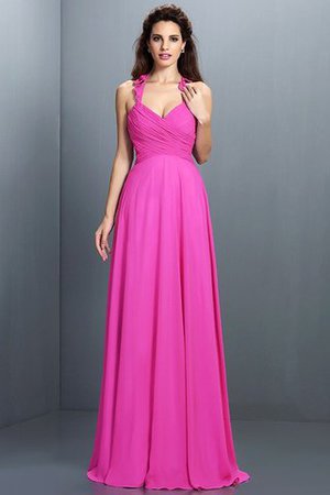 Normale Taille Nackenband Chiffon Sittsames Brautjungfernkleid mit Reißverschluss - Bild 13