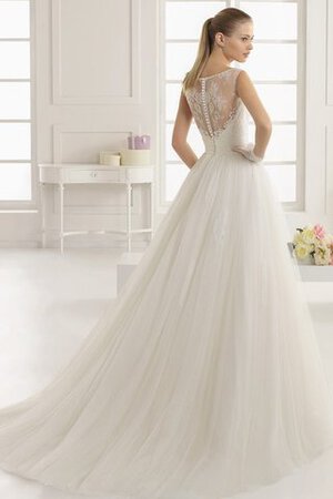 Abito da Sposa in pizzo con Fiore a Chiesa All Aperto Shiena Sheer convenzionale - Foto 3