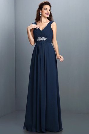 Ärmellos Prinzessin Anständiges Brautjungfernkleid aus Chiffon mit Drapierung - Bild 10