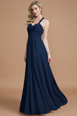 Robe demoiselle d'honneur avec zip jusqu'au sol manche nulle avec chiffon ruché - Photo 16