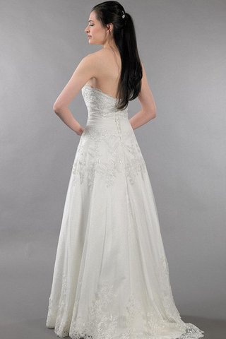 Robe de mariée sans dos ruché en dentelle manche nulle longueur au ras du sol - Photo 2