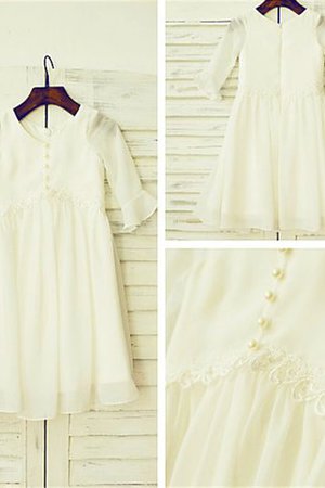 Robe de cortège enfant naturel ligne a avec manche longue de princesse avec chiffon - Photo 7