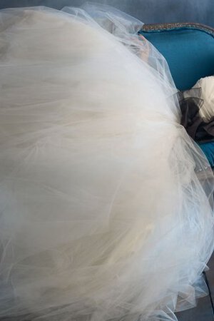 Abito da Sposa Cuore in Tulle Schiena Nuda Spazzola Treno con Nastro con Fusciacca - Foto 4