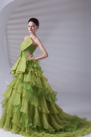 A-Linie trägerloser Ausschnitt Duchesse-Linie geschichtes Quinceanera Kleid mit Rüschen - Bild 3