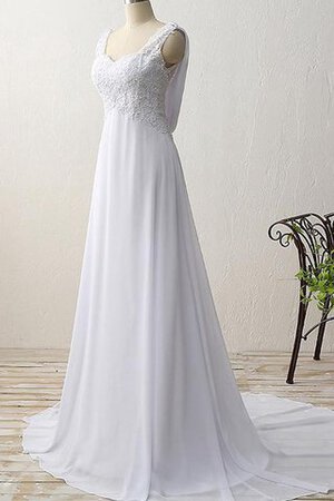 Robe de mariée simple a-ligne décolleté dans le dos col en forme de cœur sans ceinture - Photo 1