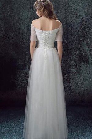 Robe de mariée romantique avec manche 1/2 avec décoration dentelle ligne a cordon - Photo 2