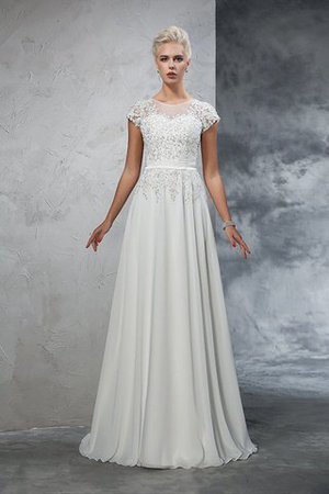 Elegante Vestido de Novia de Corte princesa en Gasa de Largo de Apliques - Foto 4