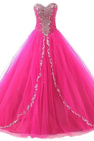 Duchesse-Linie Ärmelloses A-Linie Tüll Quinceanera Kleid mit Rücken Schnürung mit Bordüre - Bild 1