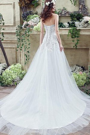 Robe de mariée eclaté simple avec décoration dentelle manche nulle avec perle - Photo 4