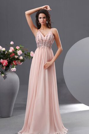 A linie Chiffon Empire Taille V-Ausschnitt Abendkleid mit Spaghettiträger - Bild 1