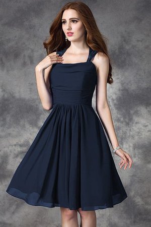 Ärmelloses Normale Taille Chiffon Reißverschluss Brautjungfernkleid mit Spaghettiträger - Bild 9