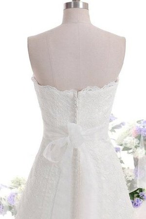 Robe de mariée naturel plissage a-ligne avec perle avec sans manches - Photo 4