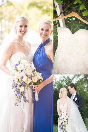 Robe de mariée classique naturel en tulle de col en cœur de princesse - Photo 1