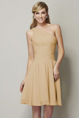 Robe demoiselle d'honneur bref naturel ligne a de princesse en chiffon - Photo 6