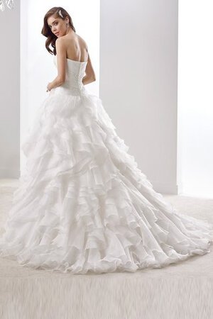 Robe de mariée facile plissé ruchés longs avec chiffon avec perle - Photo 2