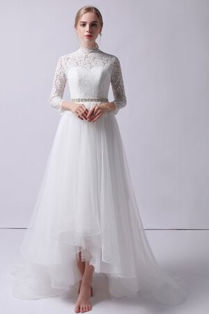 Abito da sposa moda sogno lupetto naturale spazzola treno in tulle - Foto 1