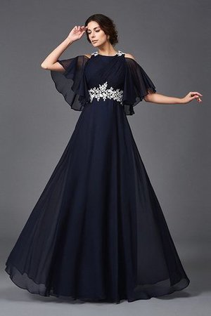 Breiter Träger Spaghetti Träger Reißverschluss A-Line Brautmutterkleid aus Chiffon - Bild 3