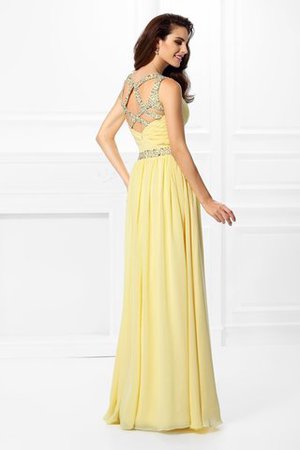 Robe de bal manche nulle de princesse longueur au ras du sol avec perle avec chiffon - Photo 2