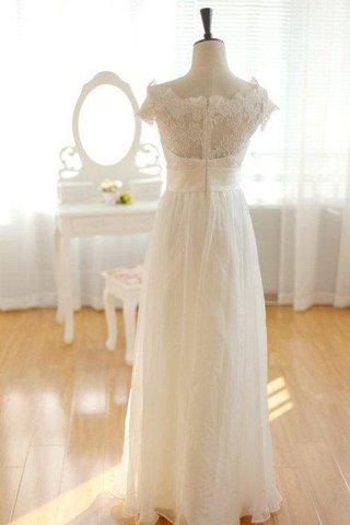 Robe de mariée plissage simple en chiffon avec manche épeules enveloppants avec manche courte - Photo 2