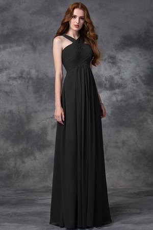 Robe demoiselle d'honneur longue avec zip ruché avec sans manches avec chiffon - Photo 2