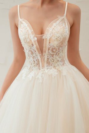 Clasico Vestido de Novia de Fascinante de Sin mangas de Escote de Tirantes Espaguetis - Foto 6