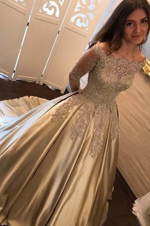 Abito da Ballo Fuori dalla spalla Ball Gown Coda A Strascico Corto Romantico lusso in Pizzo - Foto 2