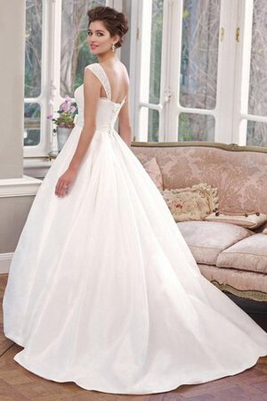 Abito da Sposa A Terra senza strap Allacciato Elegante A-Line con Fiocco - Foto 2