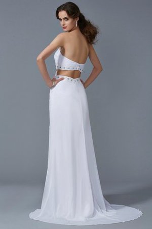 Robe de bal avec zip avec sans manches avec perle de traîne courte avec chiffon - Photo 2