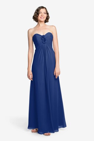 Robe demoiselle d'honneur ruché avec chiffon de bustier longueru au niveau de sol - Photo 2