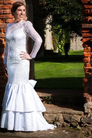 Robe de mariée modeste fermeutre eclair avec nœud de sirène longueur au ras du sol - Photo 1